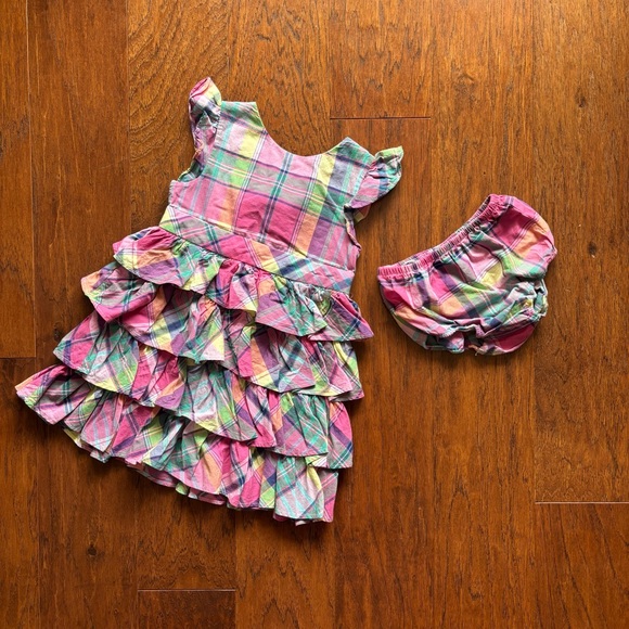 Ralph Lauren Baby Colorful Plaid Dress & Bloomers Set – Size 18M - Picture 9 of 9